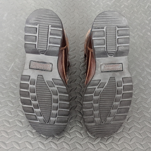 sz:8W Rockport Men's Leather Boots, Wide, Waterproof Brown Moc-toe Chukka - Picture 8 of 15